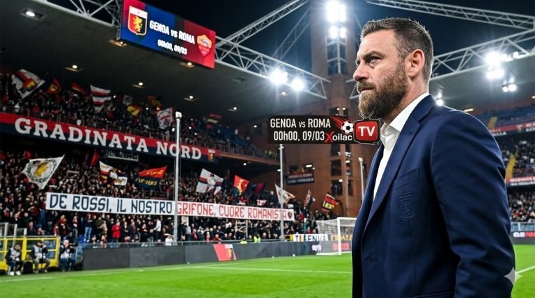 HLV Daniele De Rossi của Genoa đầy cảm xúc bên đường biên sân Luigi Ferraris trong ngày đối đầu đội bóng cũ AS Roma.