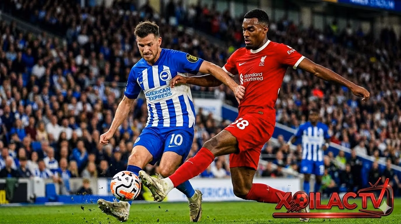 Pascal Gross vs Ryan Gravenberch: Cuộc đối đầu căng thẳng tại khu vực trung tuyến trong trận đấu Brighton vs Liverpool.