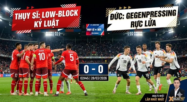 Nhận định chiến thuật Thụy Sĩ vs Đức: Khối low-block kỷ luật đối đầu Gegenpressing rực lửa - Chuyên gia Xoilac TV
