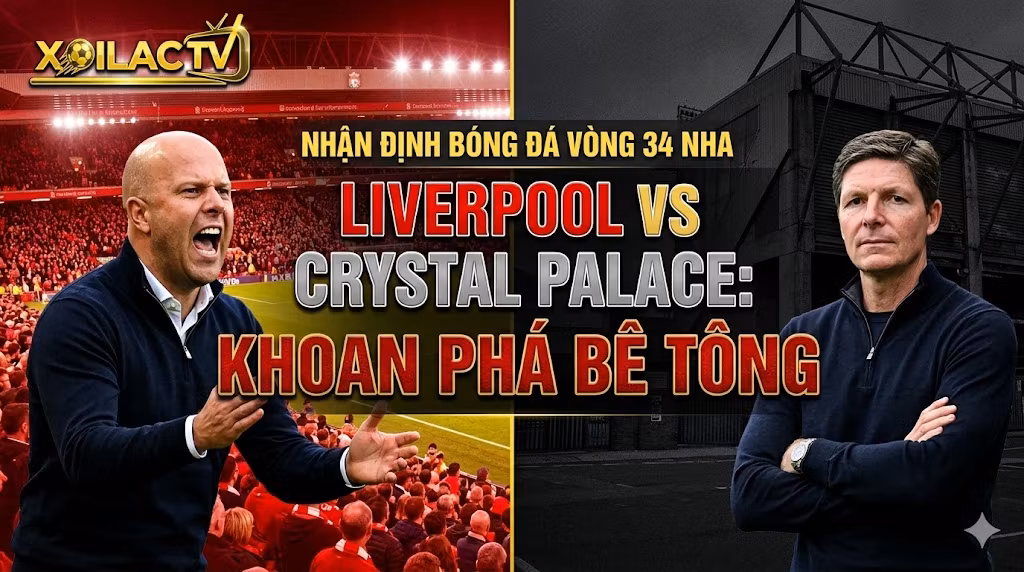 Nhận định chiến thuật trận đấu Liverpool vs Crystal Palace vòng 34 Ngoại hạng Anh chi tiết từ chuyên gia Xoilac TV.