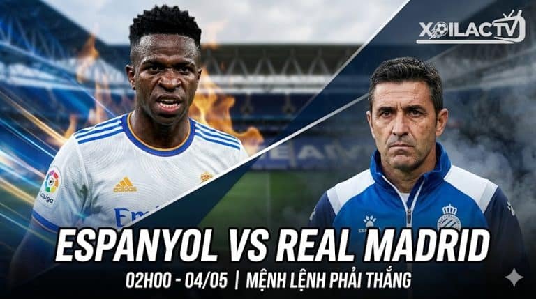 Hình ảnh nhận định Espanyol vs Real Madrid lúc 2h00 ngày 4/5: Trận chiến sinh tử quyết định ngôi vô địch La Liga.