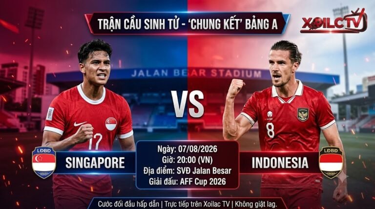 Ảnh bìa nhận định trận đấu sinh tử giữa Singapore vs Indonesia tại lượt cuối bảng A AFF Cup 2026.